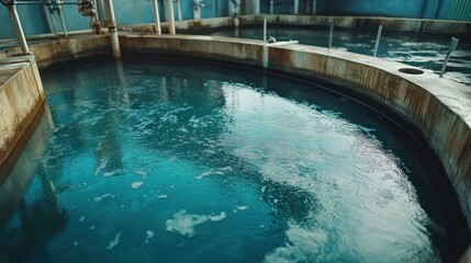Water treatment plant sedimentation tanks.