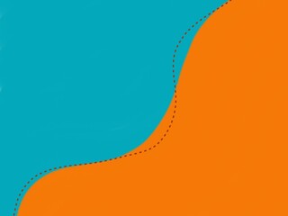 Abstract background with teal and orange colors separated by a curved dashed line.