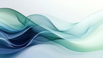 A blue and white wave with a green stripe