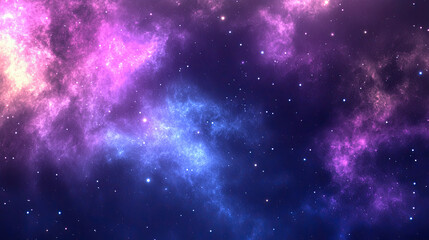 Naklejka premium Abstract background with a starry night sky and glowing nebulae in deep blue tones, featuring bright stars and cosmic light effects, perfect for fantasy and astronomy-inspired designs