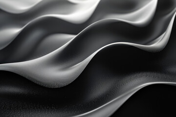 Fototapeta premium an abstract composition consisting of smooth, wavy lines and shapes, made in black and white. 