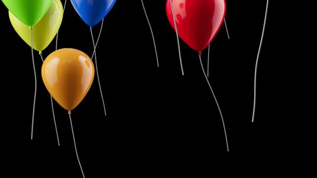 balloons flying with alpha channel