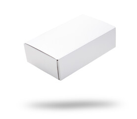 Fototapeta premium white cardboard box isolated on white background