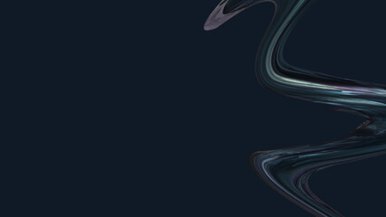 Abstract black liquid in dark background.