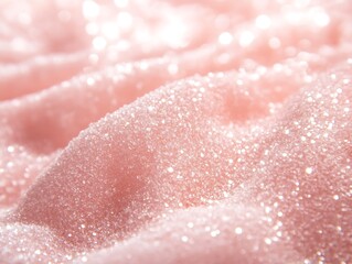 Fototapeta premium Soft pink glitter fabric with light bokeh.