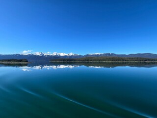 Mountains and Islands in Alaskan Fjord
