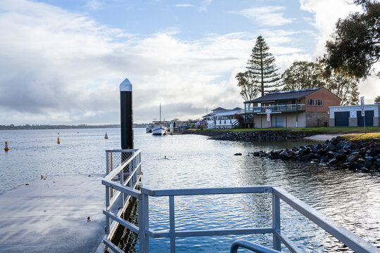 Port Macquarie sailing club and sea scouts boating centre on banks of Hastings River