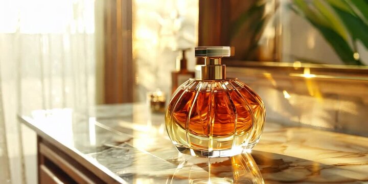 Perfume bottle on the vanity, 4K Video