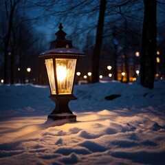 the AI Image Generator, row of vintage street lamps along