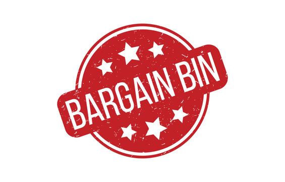 Red BARGAIN BIN Rubber Stamp Seal Vector illustration isolated on white background