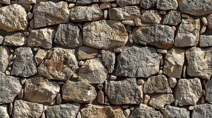 Fototapeta premium Rough stone wall texture with uneven, rustic look.