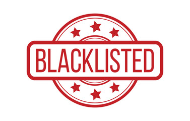 Red BLACKLISTED Rubber Stamp Seal Vector illustration isolated on white background