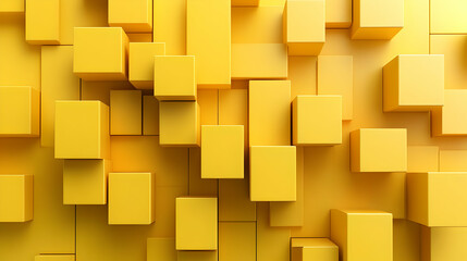 Yellow 3D Cube Abstract Background