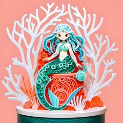 Beautiful woman vector illustration with Easter egg and flower decorations