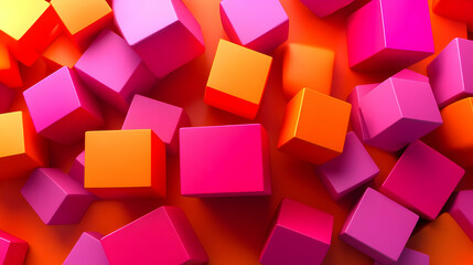 Obraz premium 3D Colorful Cubes Abstract Background