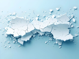 Obraz premium Shattered Ice 3D Illustration