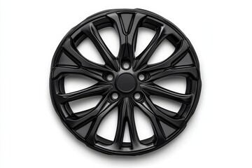 Obraz premium A sleek geometric depiction of an axle and wheel, emphasizing symmetry and simplicity on a white background