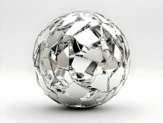 Fototapeta premium Shattered Silver Egg 3D Render