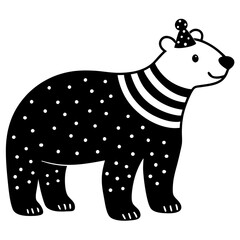 Christmas Whimsical Polar Bear with white background 