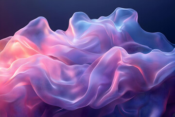Abstract 3D Purple Pink Wave Background Illustration