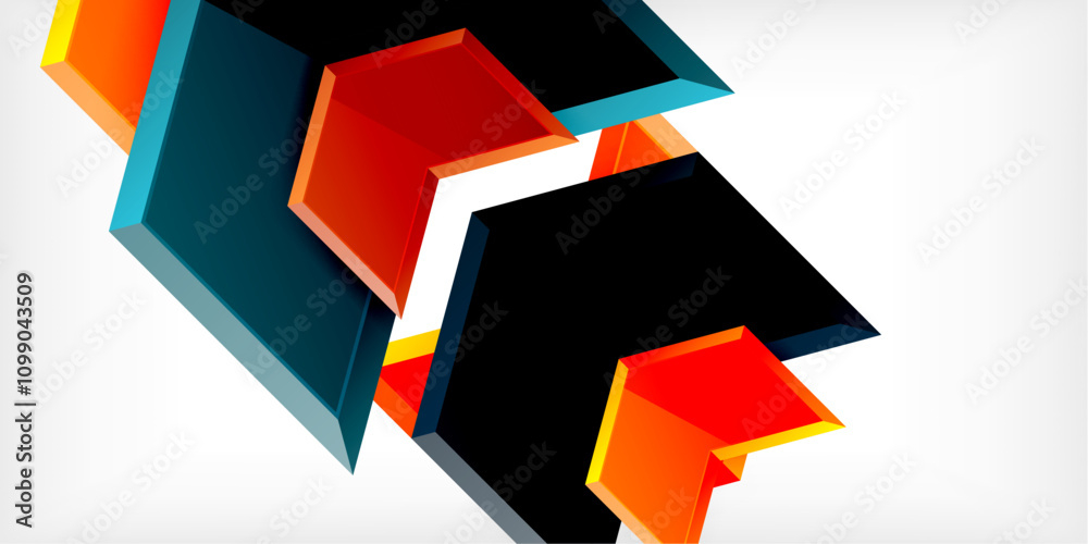 Aufkleber vector 3d arrow techno design template