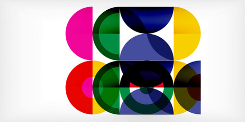 Obraz premium Colorful circle abstract background. Template for wallpaper, banner, presentation, background