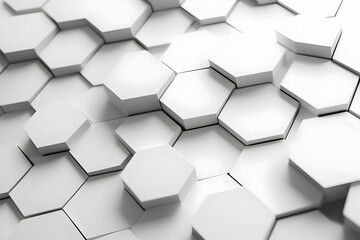 White Hexagon 3D Abstract Background
