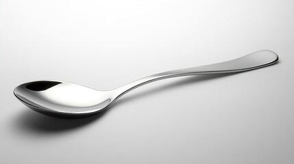 Sleek Modern Silver Spoon: Elegant Tableware for Minimalist Dining