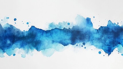 Obraz premium Blue and Teal Watercolor Brush Stroke Background