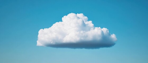 fluffy white cloud floating in a clear blue sky