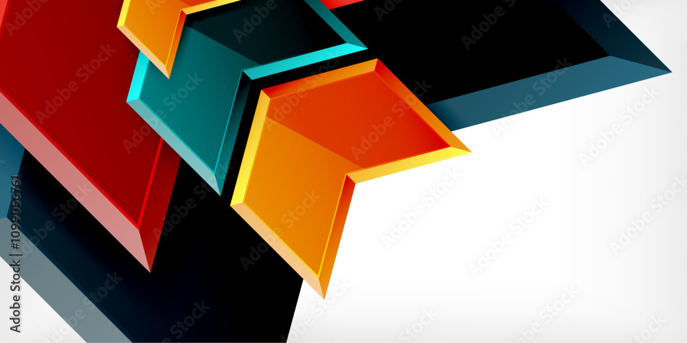 Poster vector 3d arrow techno design template