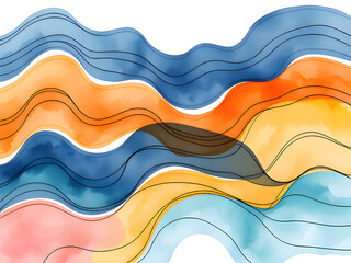 Wavy watercolour abstract background 