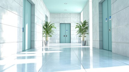 Fototapeta premium A modern bank vault with multiple layers of security, including biometric scanners and reinforced steel doors.