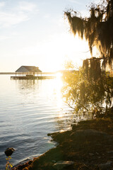 sunset on the lake