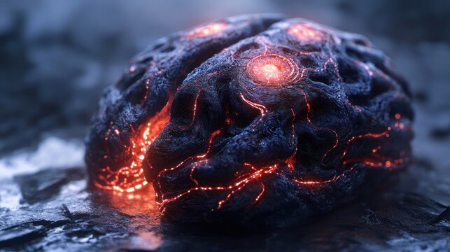 Glowing lava brain.