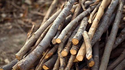 Fototapeta premium Rustic Wooden Logs: A Textural Study of Nature's Raw Beauty