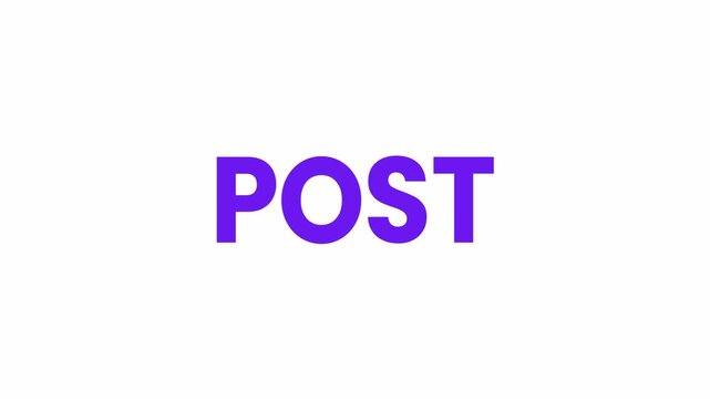 Post Text Animation. Alpha matte with transparent background 4K resolution.