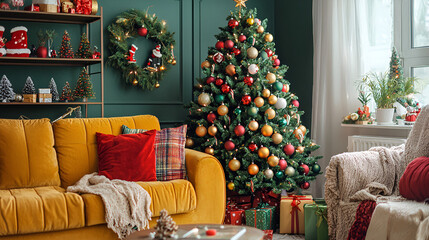 Obraz premium christmas tree and gifts