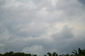 Obraz premium Dramatic cloudscapes fill the sky, showcasing nature's artistry with a breathtaking display of textures and colors. 