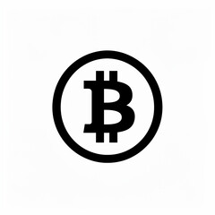 Obraz premium Bitcoin symbol in a simple black and white design.