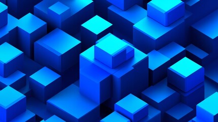 Obraz premium Abstract 3D rendering blue background multiple cubes arranged geometric