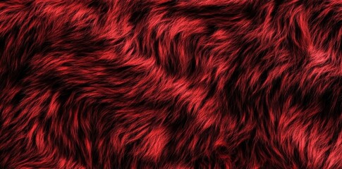 Fototapeta premium Close-up red fur texture appears to be soft velvet textured fabric