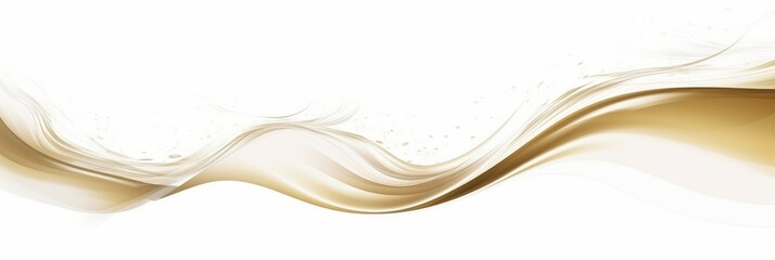 Obraz premium Elegant Golden Waves on a White Background Creating a Smooth Flowing Design for Modern Artwork and Graphic Projects