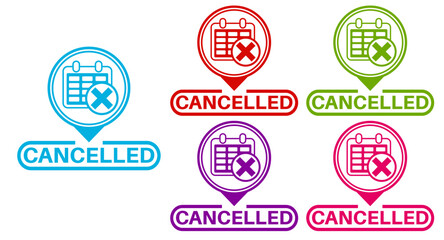 Obraz premium set cancelled icon. event cancellation sign banner label template design vector illustration 