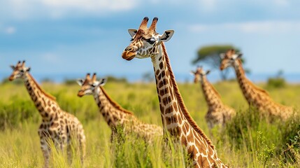 Fototapeta premium Giraffes in African Savanna