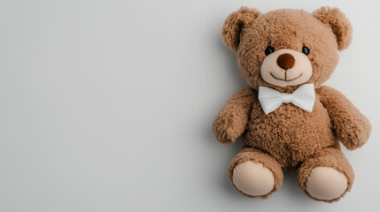 Obraz premium Brown Teddy Bear on White Background