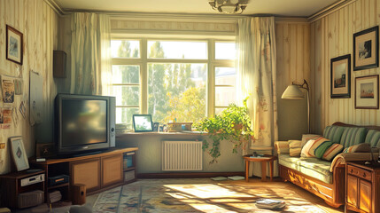 Fototapeta premium living room interior with furniture