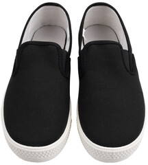 Black Slip-On Canvas Shoes
