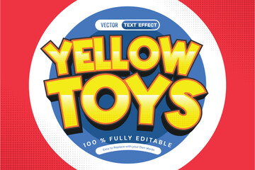 Yellow Comic Toys Editable Text Effect
