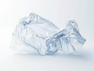 Obraz premium crumpled plastic wrap on a light background